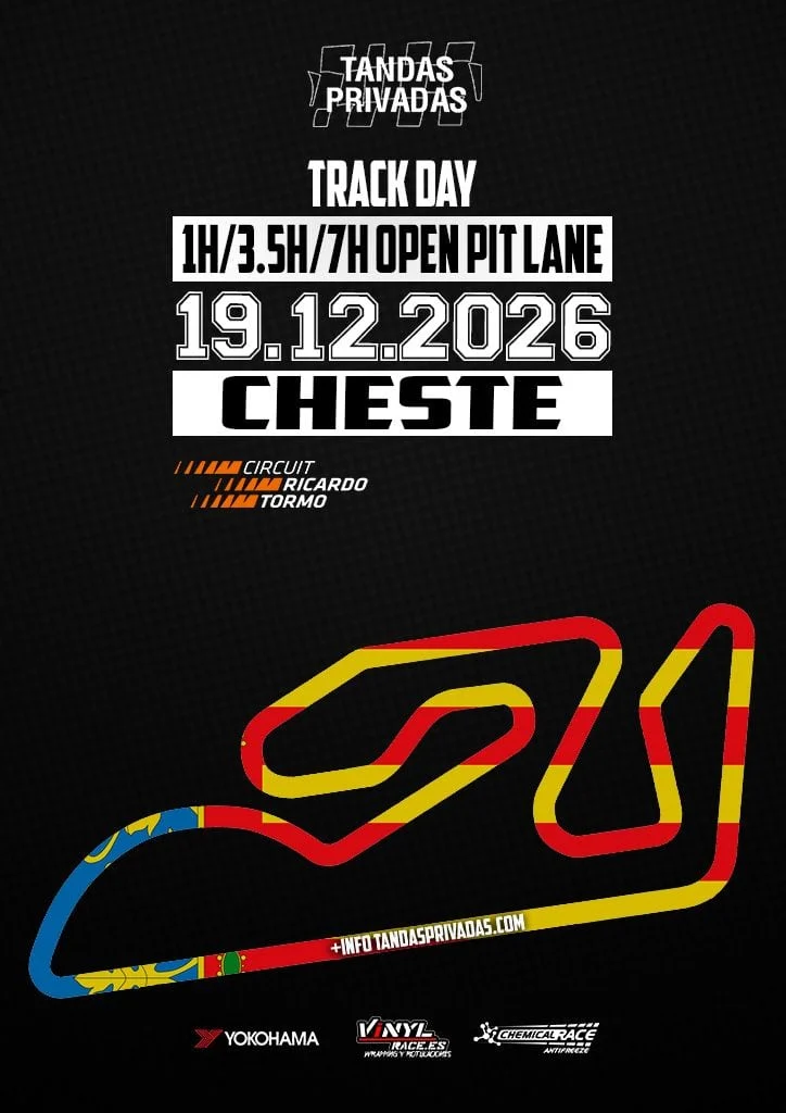 CHESTE…. Tandas Privadas 19.12.2026 — Tandas Privadas en Circuito CHESTE, Comunidad Valenciana, España · sábado, 19 de diciembre de 2026