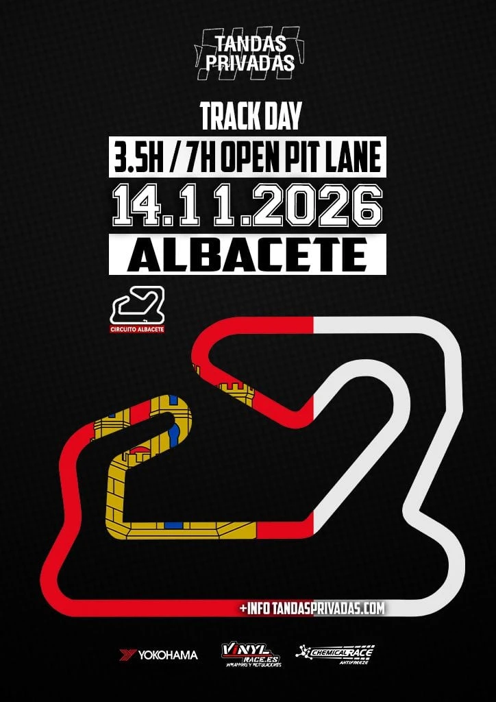 ALBACETE…. Tandas Privadas 14.11.2026 — Tandas Privadas en Circuito de ALBACETE, Castilla la Mancha, España · sábado, 14 de noviembre de 2026